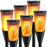 Solarlampen für Außen Gartenfackeln, 6Stück 2Modi Solarleuchten für...