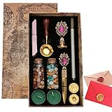 Vintage Feuerlack Wachs Set - Lackset für Siegelwachs Stempel Kit - Tragbare Feuerfarbe...