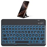 OMOTON Bluetooth Tastatur für iOS/Android/Windows mit Telefonhalter, iPad Tastatur mit...