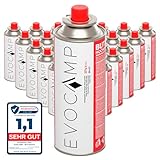 EVOCAMP 28x Stück Butan Gaskartuschen 227g Typ MSF-1a Bajonett Ventil ideal für...