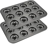 Lawei 2 Stück Donuts Backform mit 24 Mulden Donutform mit Antihaftbeschichtung,...