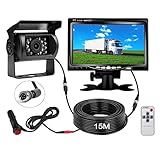 Rückfahrkamera Set mit 7 Zoll Rear View Monitor, 12V/24V Kabel Rückfahrkamera...