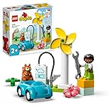 LEGO 10985 DUPLO Town Windrad und Elektroauto, Spielzeugauto-Lernspielzeug für...
