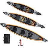 AM AQUA MARINA Kajak aufblasbar im Set für 3 Personen Tomahawk AIR-C 15‘8“ Paddelboot...