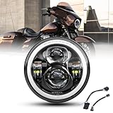 bamotoop 7 Zoll LED Scheinwerfer E-geprüft Motorrad mit Tagfahrlicht Projektions...