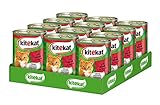 Kitekat Katzenfutter Nassfutter Rind in Sauce, 12 Dosen (12 x 400g)