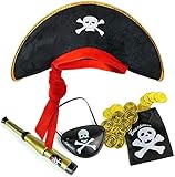 Balinco Piratenset für Kinder bestehend aus Piratenhut + Augenklappe + Fernrohr...