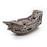 Deko Aquarium Boot XXL Höhle Wrack Fische Keramik Dekoration Schiff groß...