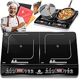 KESSER® Induktionskochplatte Induktionskochfeld 2 Platten 3500W Tragbares 57cm Kochplatte...