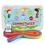 KLEINTOBER I Gummitwist Kinder I mit Anleitung für Spiele I Hüpfgummi I Twister I Indoor...
