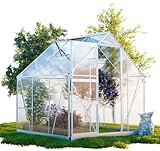 GARMIO® Gewächshaus Cuneo 190x190cm für den Garten, Alu Frühbeet inklusive Fundament,...