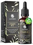Vitamin B12 Tropfen hochdosiert, Vegan & alkoholfrei 50ml 1700 Tropfen flüssig...