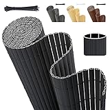 Sekey PVC Sichtschutzmatte 90x400cm Doppelte Verstärkung Innen, Balkon Sichtschutz mit...