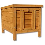 Wiltec Katzenhaus 420 x 515 x 430 mm aus Fichtenholz, Kleintierhaus Kaninchenstall mit...