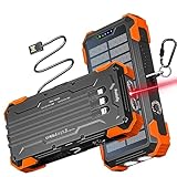 Powerbank 38,800 mAh mit 4 Kabeln, Solar Powerbank USB-C 3A Schnellladung 5 Ausgänge 3...