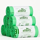 allBIO 8-Liter-Müllbeutel für Bioabfall, kompostierbare...