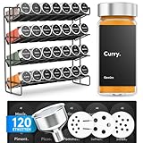 ZMILLA® Gewürzregal Stehend [28 Gewürzgläser inklusive] 120 Etiketten +...