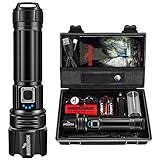 Shadowhawk Taschenlampe Led 10000 Lumen, Extrem Hell Taschenlampe USB Aufladbar Taktische...