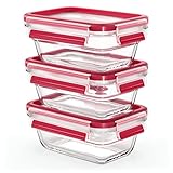 Emsa N10511 Clip & Close Glas Frischhaltedosen-Set 3-teilig | 3 x 0,45 L |...