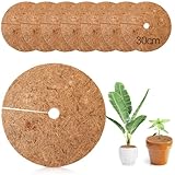 JOLIGAEA 8 Stück Kokos Mulchscheibe, Ø30cm Kokosscheibe für Pflanzen,...