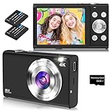 Digitalkamera, 4K Autofokus Fotoapparat Fotokamera mit 32G SD Karte HD 48MP mit...