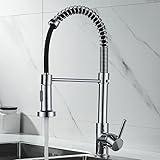 Küchenarmatur Feder Schwenkbar Armatur Küchenspüle Ausziehbarer Brausekopf Wasserhahn 2...