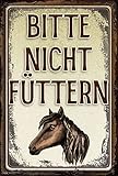 Warnschild - ACHTUNG - Bitte nicht füttern! - Alu-Dibond Schild - wetterfest - 30 x 20 cm...