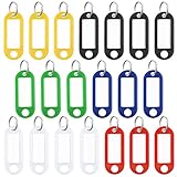 Uniclife 20er-Pack robuste Schlüsselanhänger mit geteiltem Ringetikettenfenster, 6...