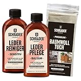 Schrader Lederpflege Set - Reiniger, Balsam und Poliertuch - farbneutral -...
