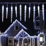 SALCAR LED Eiszapfen Lichterkette, 40 Weihnachtsbeleuchtung 10m (5m Eiszapfenlichterkette...