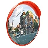 Wiltec Verkehrsspiegel 60 cm konvex mit Schutzhaube, runder Sicherheitsspiegel mit 160°...