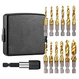 13 Stück Gewindebohrer Set, SAE/Metric M3–M10 Kombi Gewindebohrer mit Gewindebohrer...