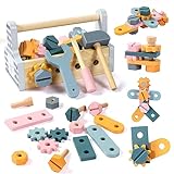 Werkzeugkoffer Kinder Montessori Spielzeug ab 2 3 4 Jahre Holzspielzeug...