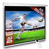 SlenderLine Motorleinwand 220 x 165cm|1,2 Gain|Format 4:3|schwarzer Vorlauf...