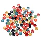 Holzknöpfe, gemischt, 2 Löcher, 15 mm, Nähen, Scrapbooking, Basteln, 100 Stück