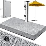 KESSER® Granit Sonnenschirmständer mit Edelstahlrohr, Hochwertiger...