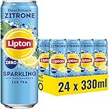 LIPTON ICE TEA Sparkling Zero, Kohlensäurehaltiger Eistee mit Zitronen Geschmack ohne...