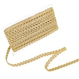 CABODYALS 22.86 m 0.47{1} cm Goldfarbene Geflochtene Borte Zackenlitze Spitzenbesatz...