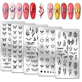 PH PandaHall 5pcs Schmetterling Nagel Stamping Plates Angel Wings Nagelschablonen...