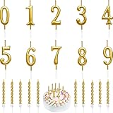 20 Stück Geburtstagskerzen,10pcs Zahlenkerze,10pcs Gold Spiral Kuchen Kerzen,Geburtstag...
