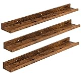 HOOBRO Schweberegale, Wandregale, 3er-Set, 90 cm Hängeregale mit erhöhten Kanten und...