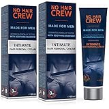 2 x NO HAIR CREW Enthaarungscreme für den Intimbereich – extra sanfte Haarentfernung...