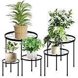 TOSAVGA 5 Stück Pflanzenständer Set, Blumenständer Metall Rund, Anti-Rost Blumenhocker...