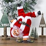 ITODA Weihnachtsmann Deko mit Musik Weihnachtsfigur Drehbar Weihnachtsmannfigur...