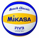 Mikasa Sports Unisex – Erwachsene strand klassisk Vx 30 Beachvolleyball, Blau / Gelb...