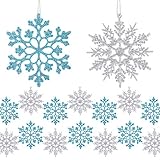 MELLIEX 24 Stück Schneeflocken Weihnachten Deko, Weihnachtsbaumschmuck Glitter...