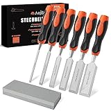 AojSup Stechbeitel Set für Holz 6tlg. inkl. Scharfes Stecheisen Set (6, 12, 19, 25, 32,...