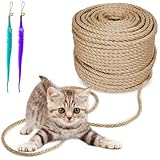 Sisalseil 9 mm,10M Sisalseil Natur für Kratzbäume, Natürliches Sisal Seil inkl. 2...