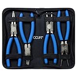 CCLIFE 4tlg Sprengringzangen Seegeringzange Set 150mm Zange Gerade & Gebogen für...