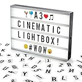 Cosi Home A3 LED Lightbox mit Buchstaben - Cinema Lightbox mit Emojis, 120...